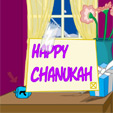 Chanukah Window Scene